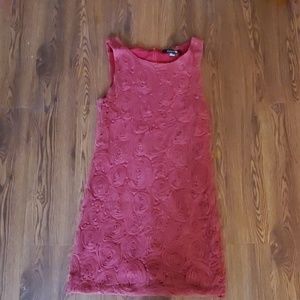 Burgundy rosette mini dress